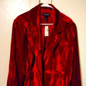 Red Crushed Velvet Jacket
